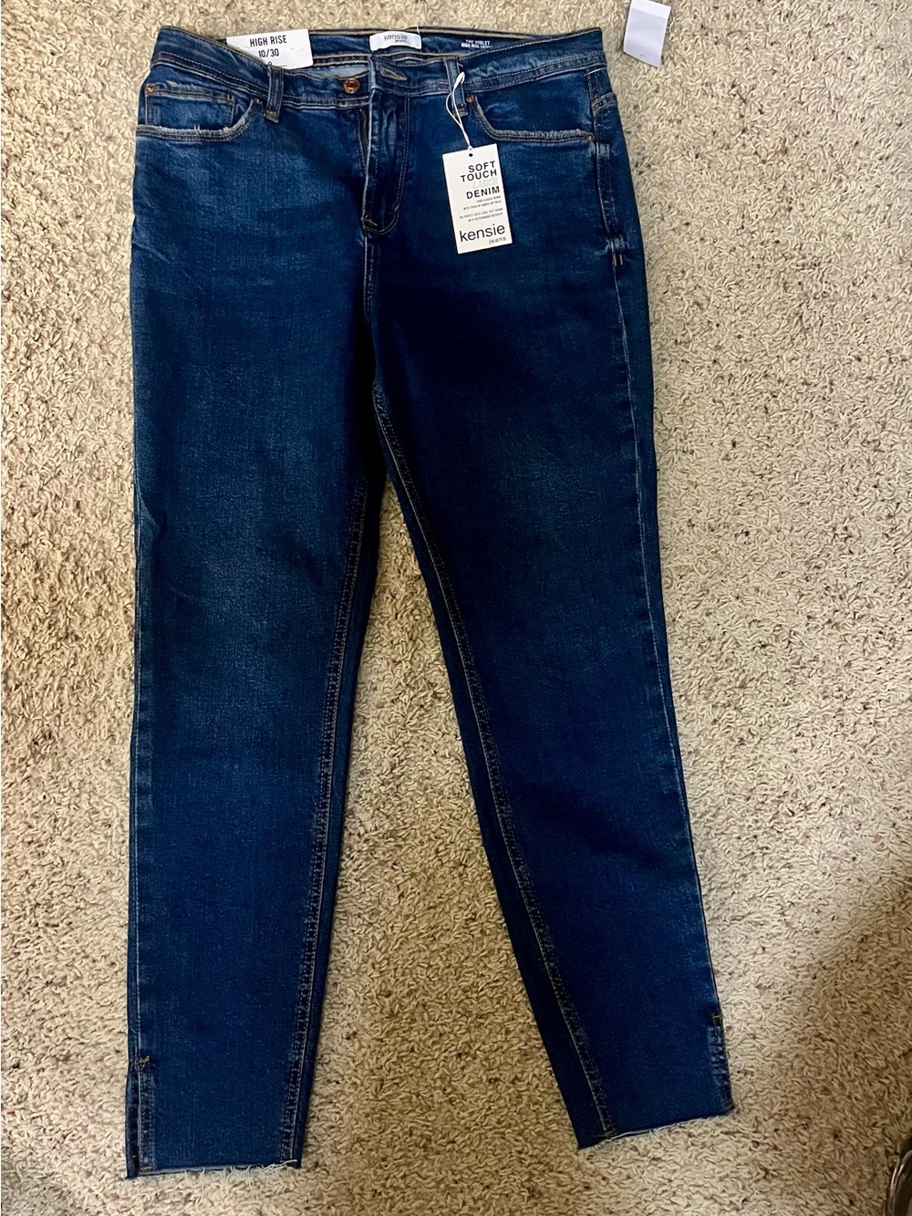 Kensie The Violet High Rise Skinny Jeans Dark Blue Denim